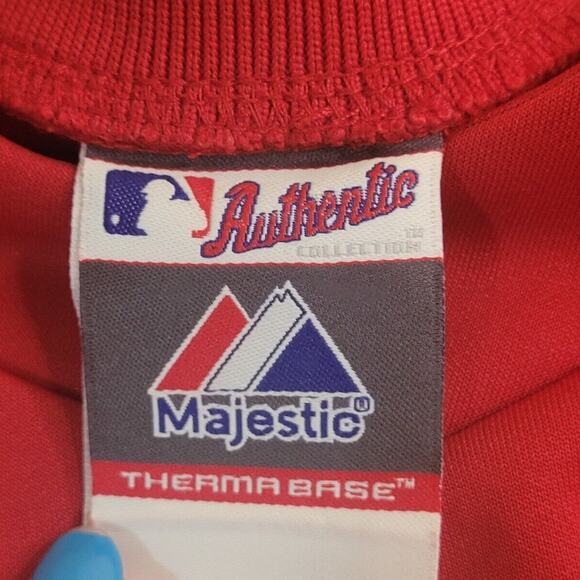 St. Louis Cardinals Men’s L Majestic Therma Base Batting Practice Pullover - Picture 4 of 8
